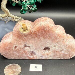 Pink Amethyst Cloud Carving - 342g Druzy Crystal for Heart Chakra Healing Home 5